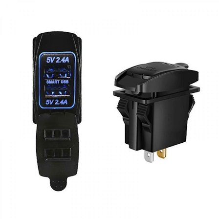 Bil 4.8A Dobbeltsidig Mobiltelefonlader