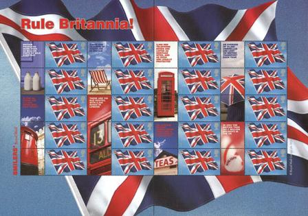 England 2004 - Union Flag: Rule Britannia! - Postfrisk ark