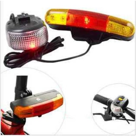 Cykellampa med blinkers, tuta och bromsljus