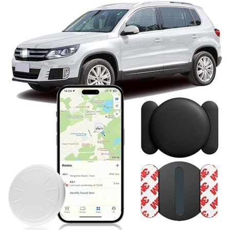 2025 Seneste Model Mini Bil GPS Sporingsenhed til Biler, Køretøjer osv., Real Time GPS Tracker til Køretøjer Fungerer med Apple My (Kun iOS), Skjult