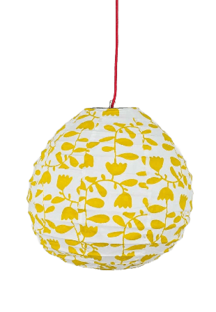 A World of Craft BIRD IN THE FLOWER DROP Lampskärm XS Belysning Gul Ø 40 cm