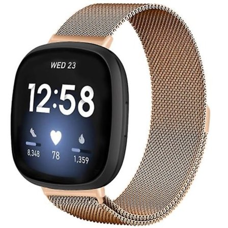Fitbit Versa 4 / Versa 3 20mm Milanese Magnetic Metal Split Watch kellon ranneke