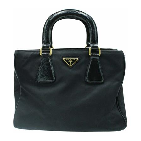 Prada Vintage, Pre-owned Nylon Tote Zwart, Dames, Maat:ONE Size