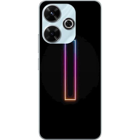 Kompatibel Mobilcover til Xiaomi Xiaomi Redmi 13 Minimalistisk neonbogstav I i regnbuefarver mod mørk baggrund