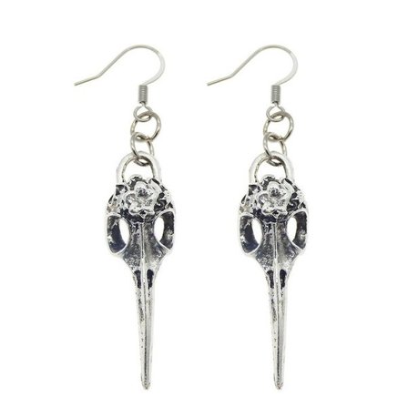 Earrings - Raven - Skull - Bird
