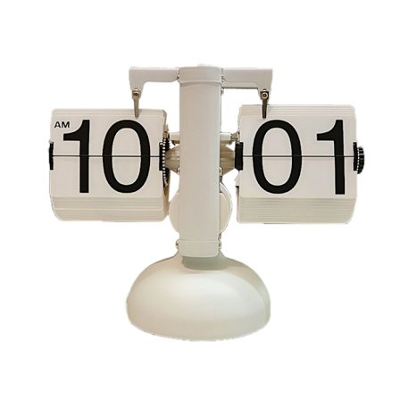 Digitaalinen Flip Down -kello Mykistetty Tarkka Mekaninen Pöytäkello Olohuoneen Työpöydälle Yksijalkaisen Valkoinen