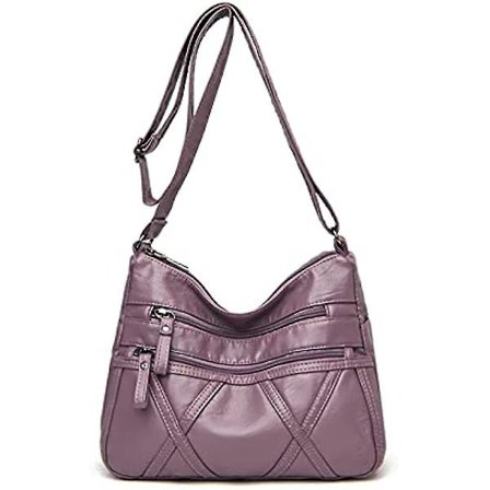 Dames Skuldertaske Blød PU Læder Multi Lommer Crossbody Tasker Pendler Messenger Tasker