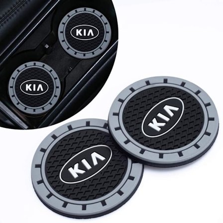 2 stk. Bilkopholder-underlag, kopholder-indsats-underlag med KIA K5 K7 Sportage Soul NIRO Sorento Sedona Rio Forte Optima Stinger Cadenza K900, Anti-