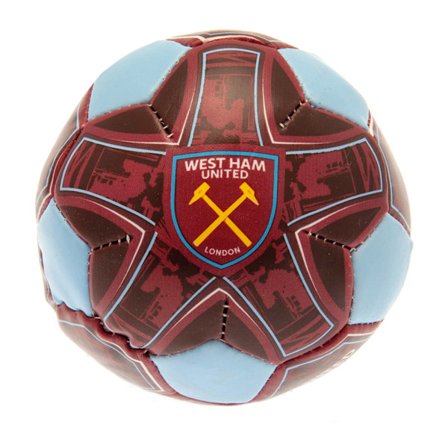 West Ham United FC Mjuk Minifotboll One Size Burgundy/Sky Blu