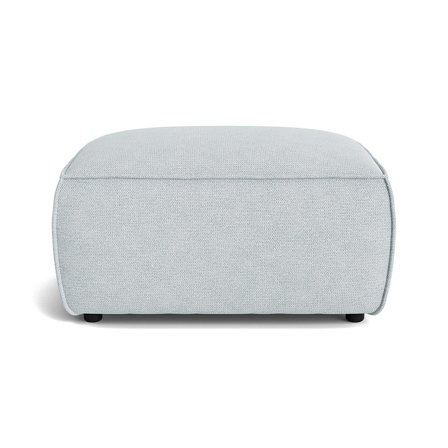 Aura Pouf Hocker in Aragon Kristallblau, einfarbig, moderner Sitzpouf mit bequemer Polsterung für optimalen Komfort, zeitloses Design, 44,5cm.