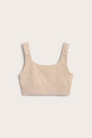 Kappahl | Bh-topp i bomullsmix | Melerad beige