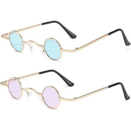 2 st Glasögon Utöver det Vanliga Solglasögon med Extremt Små Linser