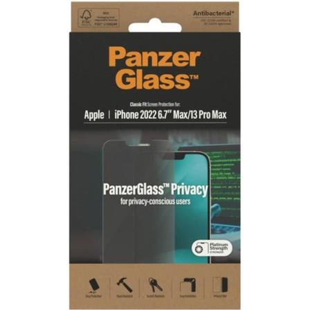 Skärmskydd Integritetsfodral i härdat glas Vänligt antibakteriellt iPhone 14 Plus PanzerGlass Transparent
