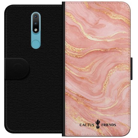 Yhteensopiva Lompakkokotelo Nokia Nokia 2.4 Cactus and Friends – RoseGoldFlow