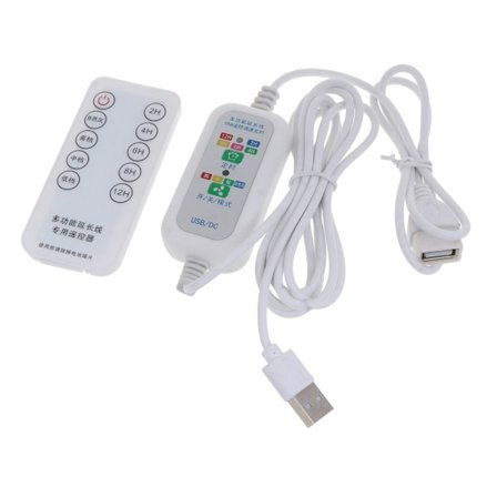 5V 4-hastighets fjernkontroll 2/4/6/8/12 timer Timing PÅ AV-bryter USB-forlengelsesstrømkabel for USB-vifte USB-lampe USB-lader