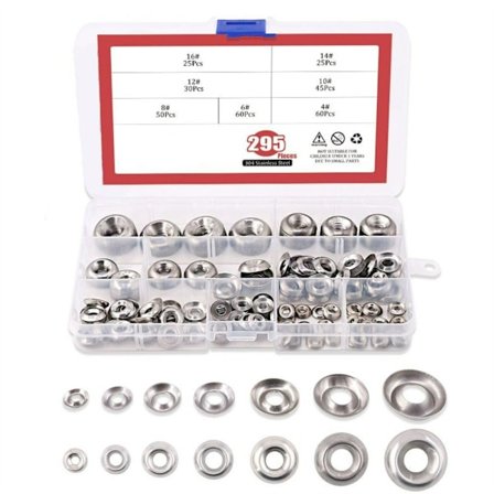 Mordely 295st Försänkta brickor Finish Brickor Sortiment Kit Cup