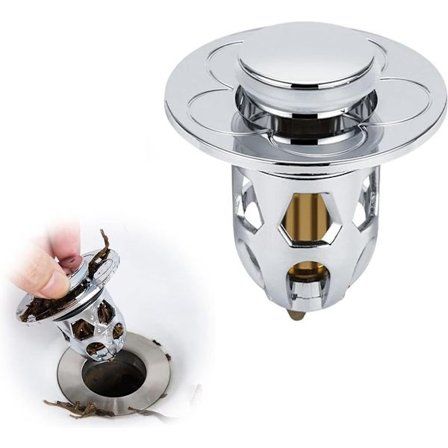 Universal Vaskestopper - Pop-Up Vaskestopper - Vaskavløpsplugg - Avløpsstopper - Avløpssil