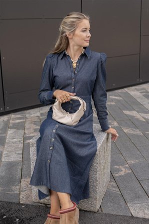 Denim Button-Down dress Dark blue L