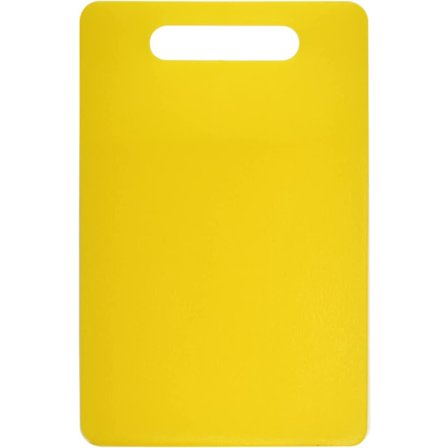 Gul - Plastik skærebræt med håndtag, fødevaregodkendt, D
