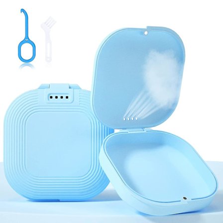 Beholderæske med ventilationshuller, slank aligner-æske, kompatibel med Invisalign, mundbeskyttelsesæske