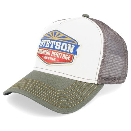 Stetson - White trucker Czapka Z Daszkiem - Sun White/Olive Trucker @ Hatstore