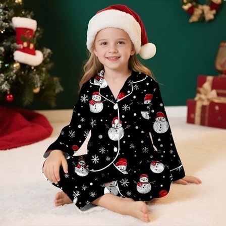 Julpyjamas set för barn - Familj matchande satin loungewear [JUN]