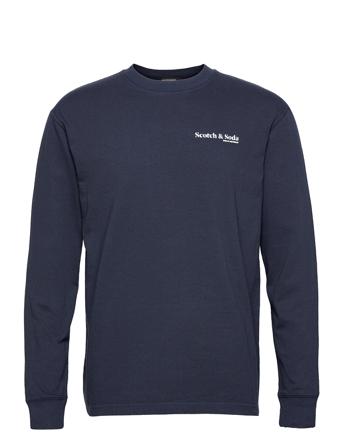 Organic Cotton-Jersey Longsleeve Tee With Chest Print Blue Scotch & Soda