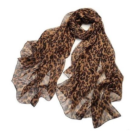 Damer Kvinner Mote Dyr Leopard Trykk Wraps Skjerf Chiffon Sjal Stor Stole(Leopard1)