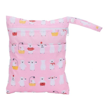 Dobbel glidelås våt tørr bleiepose søt mønster reise bærbar bleie bleie oppbevaringspose #4