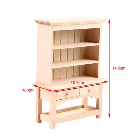 CDQ 1:12 Dukkehust Miniatyr Bokhylle Modell Møbler Tilbehør