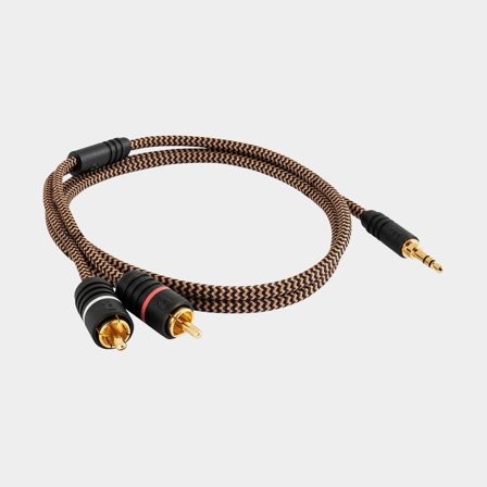 Cabo 3.5 mm para RCA Proson, 1 metro, 1 x 3.5 mm (macho) para 2 x RCA (macho)
