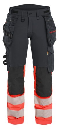 Blåkläder 702516489955D18 Arbeidsbukse varsel, svart/rød Svart/rød, Klær