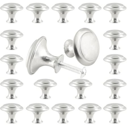 20 stk. kjøkkenskapknotter, børstet nikkel skap knotter, skuff kommode håndtak skapdør kraftige knotter, kjøkken skap beslag