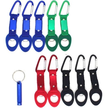 10 st Vattenflaska Haken Spänne Med 1 Visselpipa Silikon Flaskhållare Med Karabinkrok