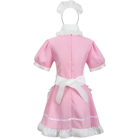 Catchcostume Voksen Stuepike Kostyme Søt Jente Lolita Cosplay Antrekk Halloween Kostymer Kvinner Fancy Kjole Forkle Med Hodeplagg