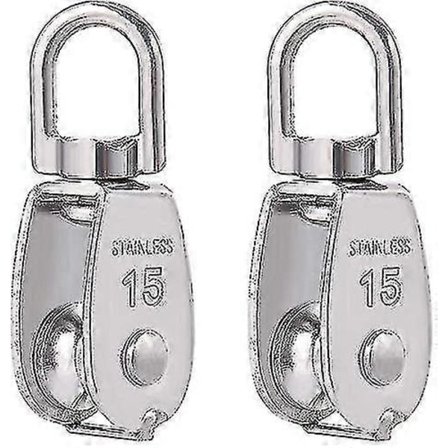 5 stk. Enkelt Trækhjul, Trækhjul Rulle, Kran Drejelig Krog Glat Wiretov Kabel Læsning