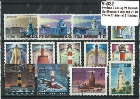 Fyrtårne 2 sæt og 21 frimærker