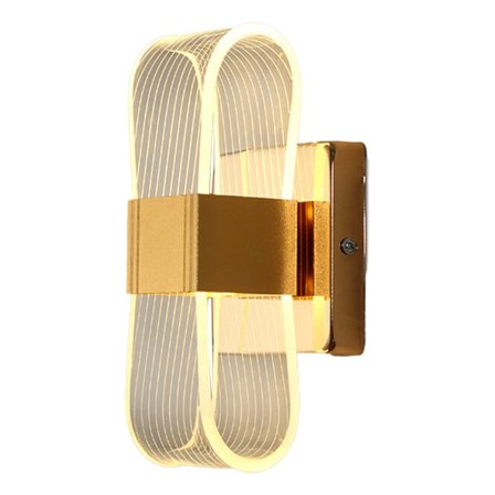 Luksuriøs Romantisk Akryl Vegglampe Moderne Sconce for Hotell Soverom Korridor Trapper Gull Enkelt Hode