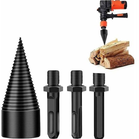 Vedkløyver, Vedkløyver, Vedkløyver for sikker boring, Vedkløyver for splitting av ved, Vedbor for vedmaskin 45mm,(Hex+S
