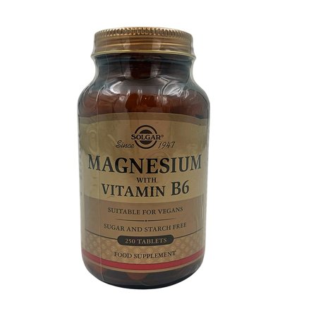 Solgar Magnesium+B6 250 tabl., Helse & Madvarer, B-vitamin, B6 Vitamin