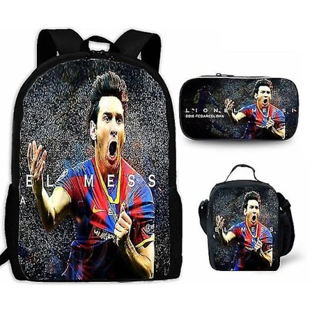 3 st/ set 16 tum Ronaldo Cr7 Barn skolväskor för pojkar Flickor Barn Tecknad skolväska Ortopedisk +lunchväska+pennväska