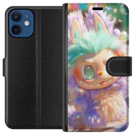 Kompatibel Tegnebogsetui til Apple Apple iPhone 12 mini Sød fantasy-karakter med fluffy pels, pastelfarver og kawaii-stil, legende illustration til b