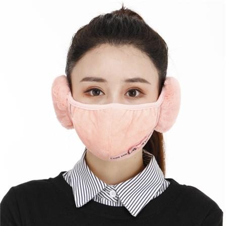 2 stk Vinter Fleece Plysj Varm Maske Støvtett Kuldesikker Ridning Ørevarmer To-i-ett Ørevarmer Utendørs Dempet Øre-hette(Korallrød)