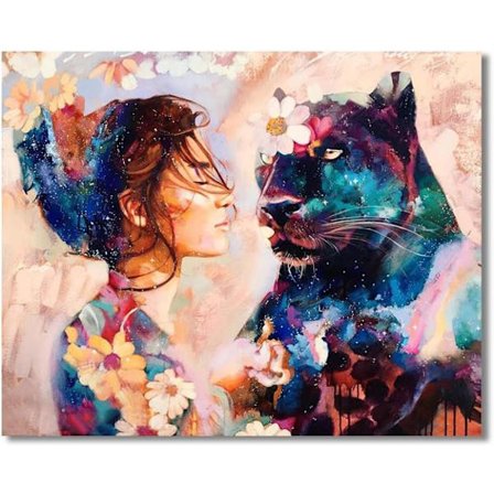 Diamantmalerisett for voksne Black Panther Girls 5D Round Full Diamond