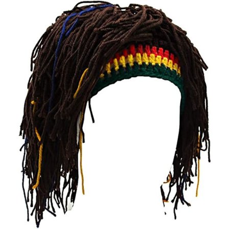 Sjov paryk skæg hat håndlavet hue Rasta hat med dreadlocks