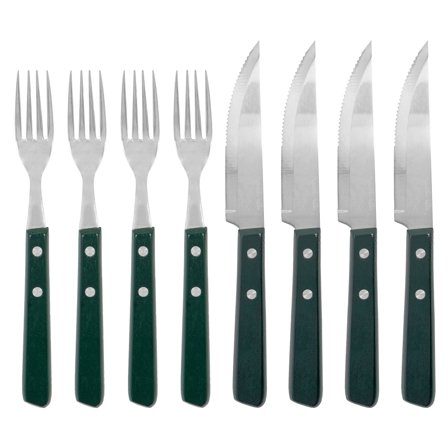 Nicolas vahé Steakkniv- og gaffelsæt 8 dele, grøn | KitchenOne