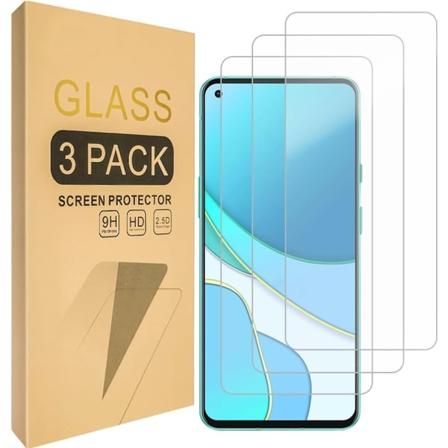 3x Lasikuori OnePlus 9 Tempered Peitt koko n yt n Transparent one size