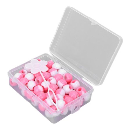 74 st runda hårpärlor DIY plast virkning fläta peruk tillbehör fläta dreadlock pärlor hår flätverktyg rosa