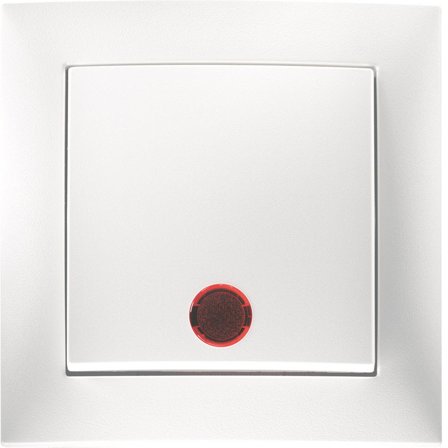 Hager 6150361919 Tryckknapp IP20 1-polig, med belysning, Strömbrytare & vägguttag