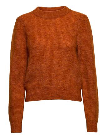 Brooky Knit Puff O-Neck Orange Second Female